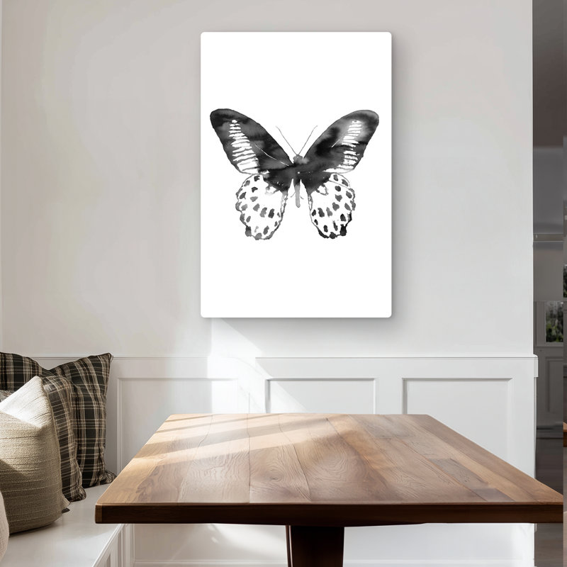 Black Butterfly Metal Print | Elegant Insect Home Decor