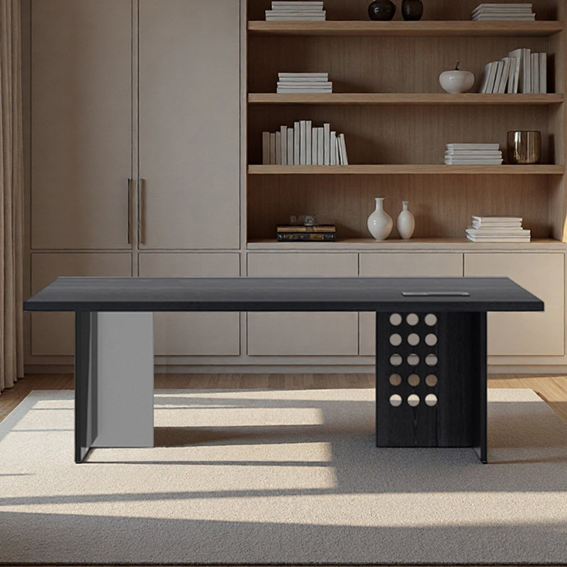 Bureau en bois massif en acrylique pour un usage domestique, H 29,53 po x l 70,87 po x P 31,5 po
