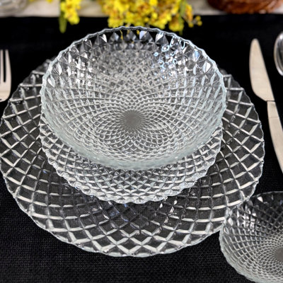 Lytia Glass Dinnerware Set of 24