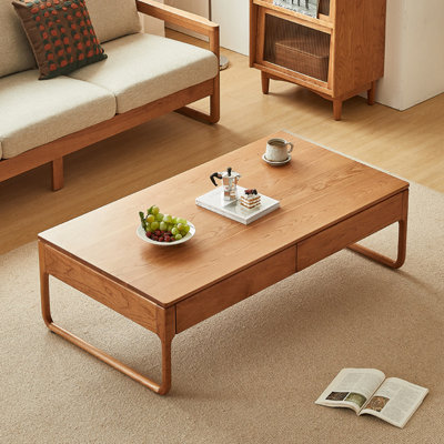 Simple solid wood storage coffee table