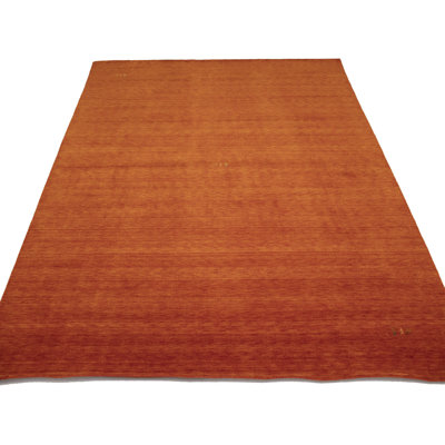 No-Shedding Hand Loomed Gabbeh Rug, 100% Wool, Solid Colour, Fade & Stain Resistant, Durable