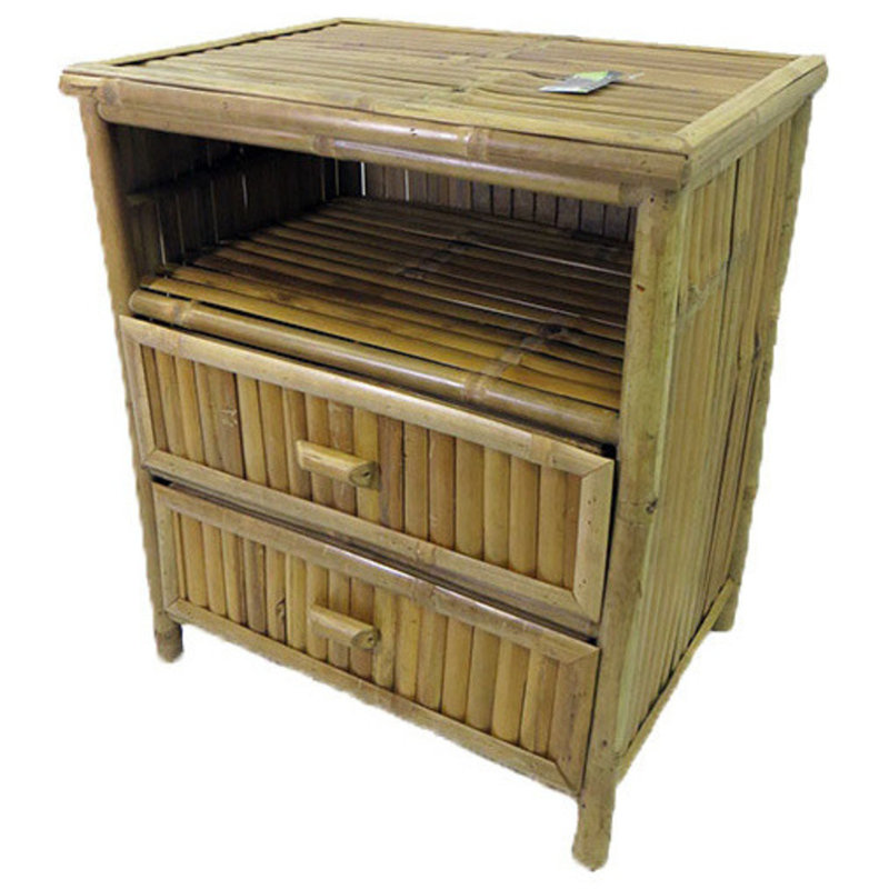 Table de bout en bambou, l 24 po x P 18 po x H 28 po