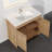 Grove Free Standing Single Bathroom Vanity with White Ceramic Sink, 2 Soft-Close Doors and 1 Adjustable Shelf, Floor Standing Vanity Set in Oak Natural-294250088