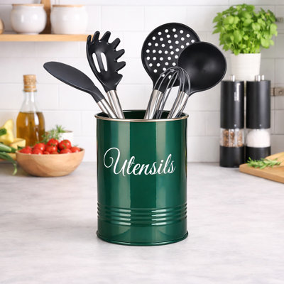 Metal Round Utensil Crock