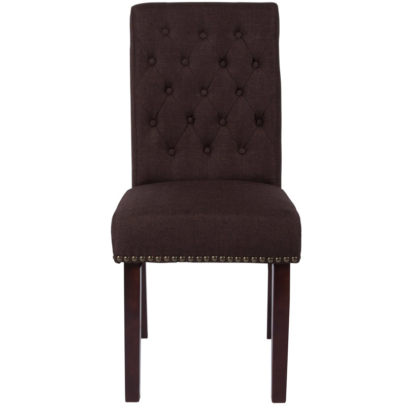 Pershing Parsons Chairs-Rolled Back, Accent Nail Trim, Brown