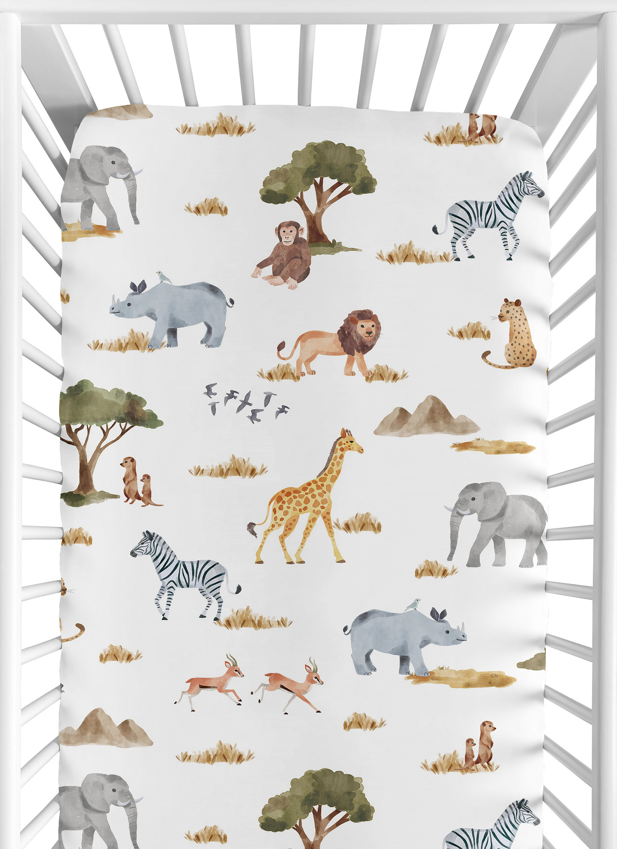 Sweet Jojo Designs Jungle Animals Fitted Crib Sheet By Sweet Jojo