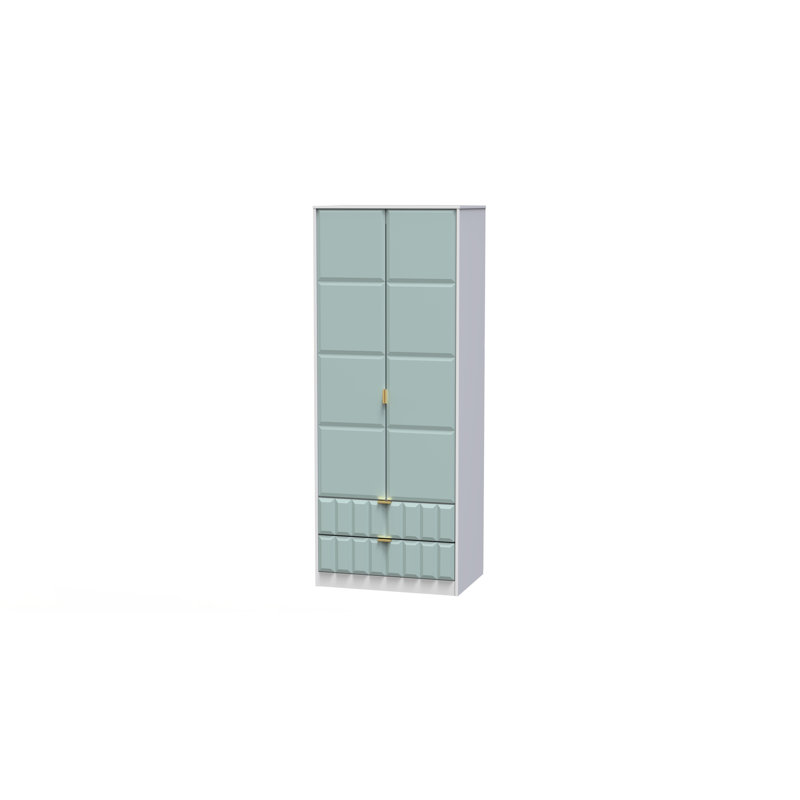 Fully Assembled 3 Door Wardrobe, 182.5cm H x 74cm W x 53cm D, Duck Matt/White