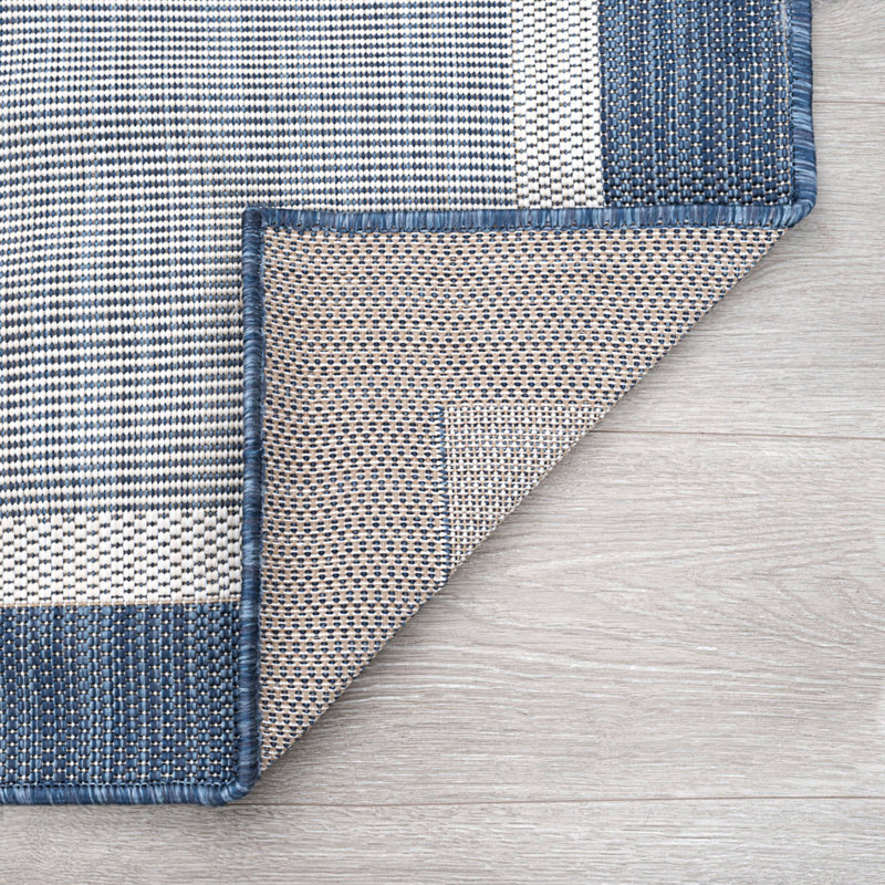 Tapis intérieur / extérieur rayé tissé à la machine Dewolf, Rond 5 pi 3 po