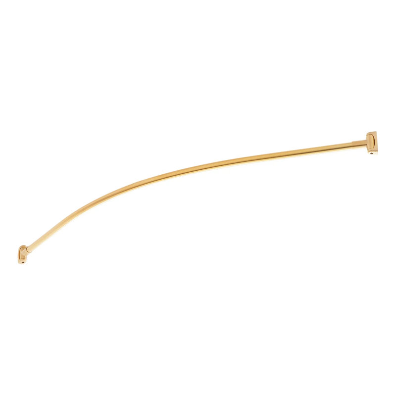 72" Brass Curved Shower Curtain Rod, Brushed Gold