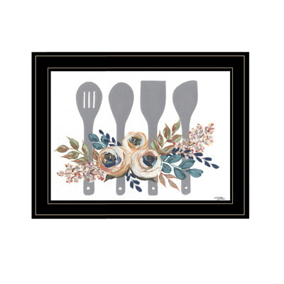 MN222-Fall Floral Ustensiles de cuisson par Michele Norman, prêt à accrocher encadré