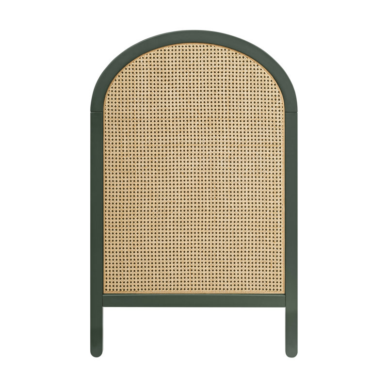 Forest Green and Natural Cane 3-in-1 Convertible Crib