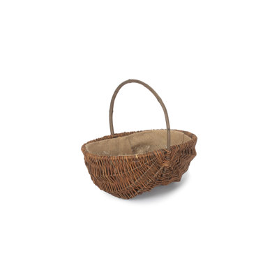Wicker Willow Unpeeled Lined Garden Trug Basket