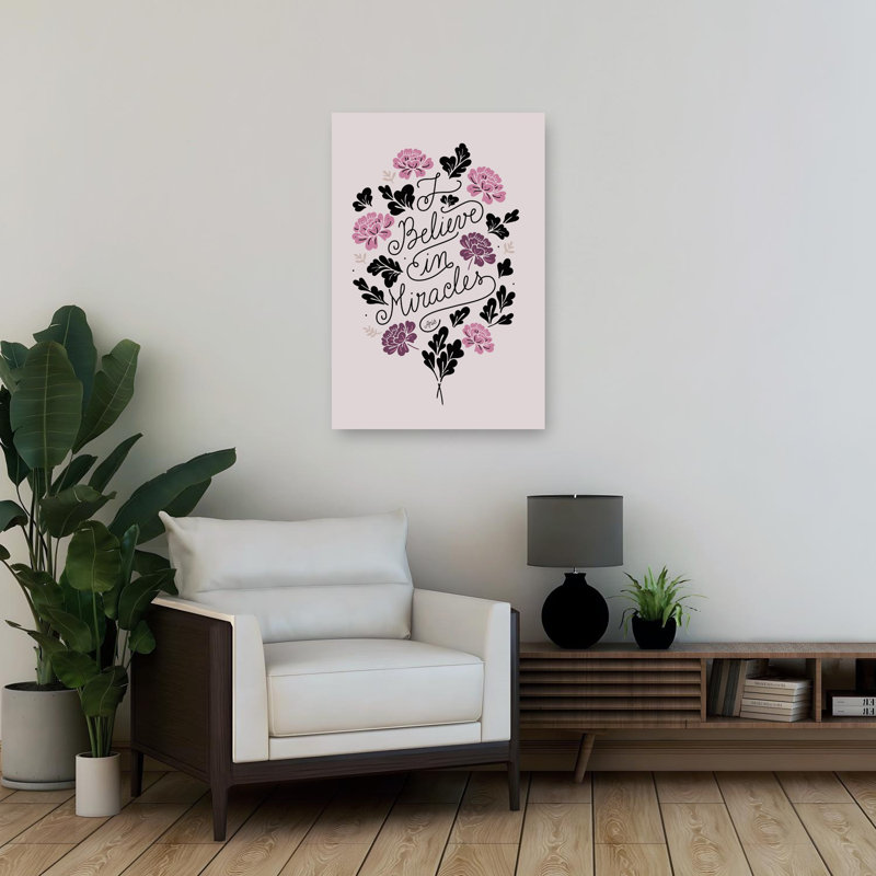 «Miracles Delicate Elegant Abstract Flower Landscape», art mural, 36" H x 24" W