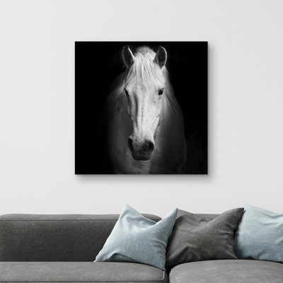 Monochrome horse - 32"x32" art on canvas