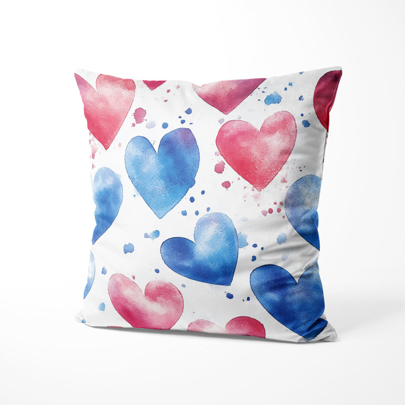 Coussin décoratif abstrait - Coussin imprimé "French Country Heart Path", H 18 po x l 18 po