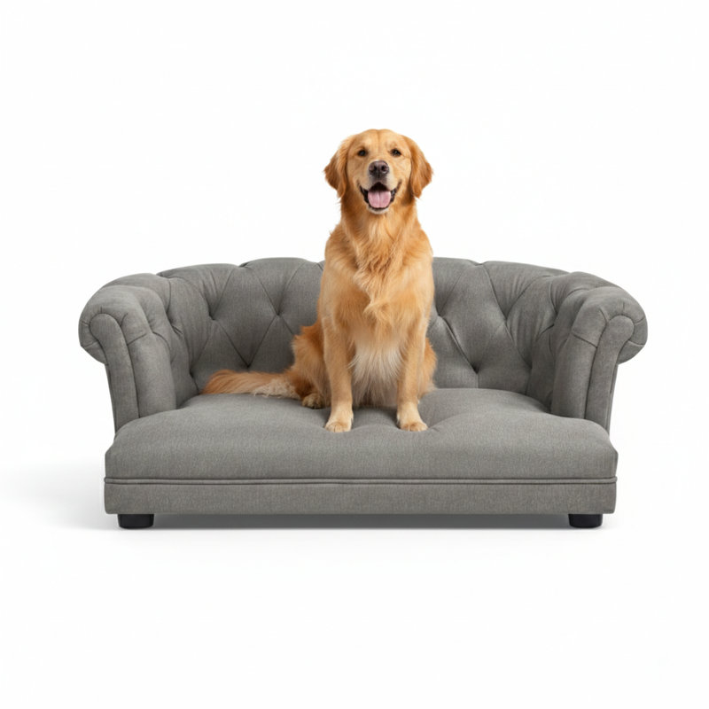 Canapé-lit pour chien 36,5 po Chesterfield, Gris