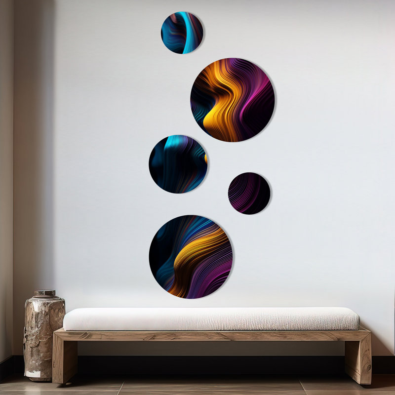 Abstracted Flowing Forms III - Abstract Liquid Ink Metal Wall Décor