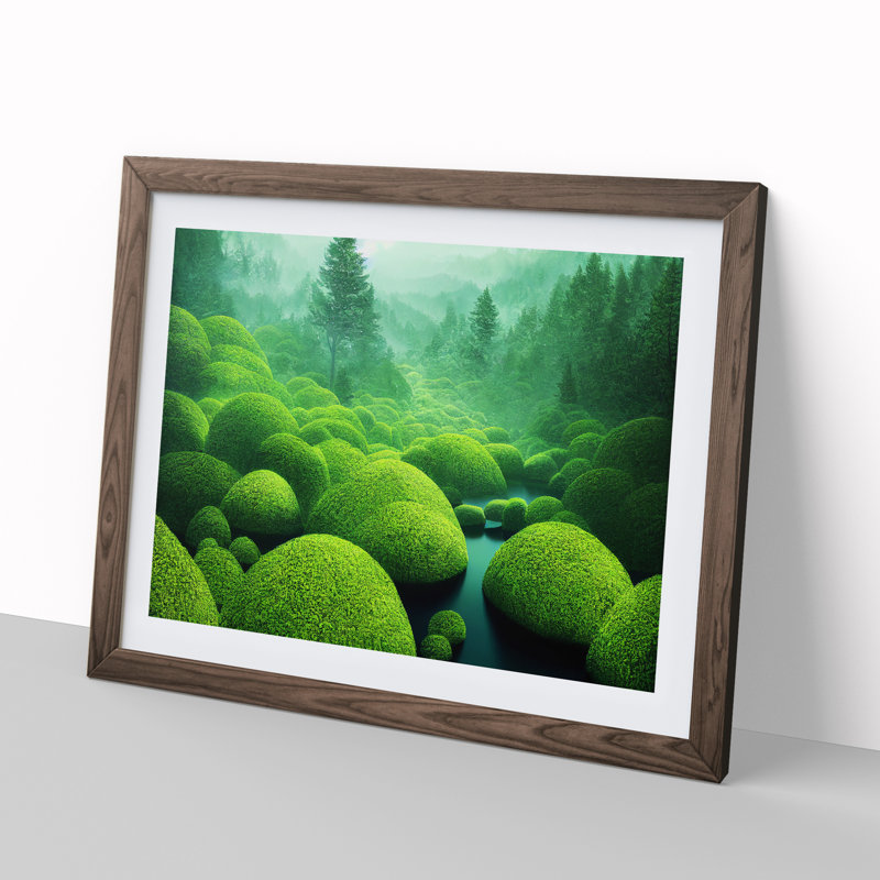 Euphoric Forest - Framed Print, 34cm H x 46cm W x 2cm D, Walnut