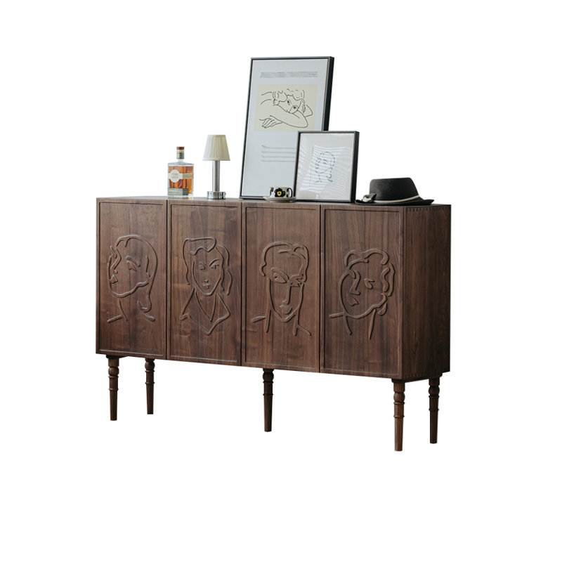 Nordic Retro Accent Cabinet Solid Wood Accent Cabinet