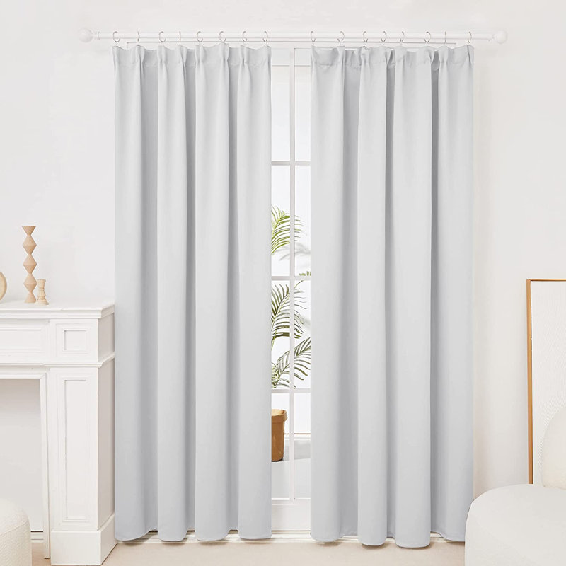 Prajit Blackout Curtain Pair, 55cm Width x 210cm Drop, Grey