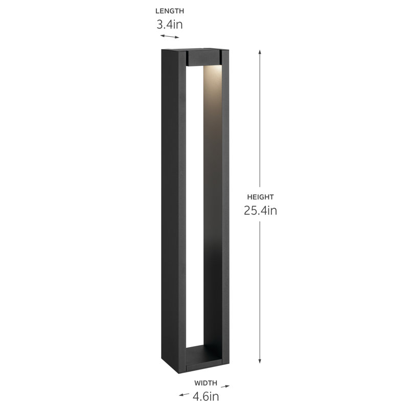 Borne Kichler 12 Volt 2700K à DEL 25,4 po au fini noir texturé, 2700 K