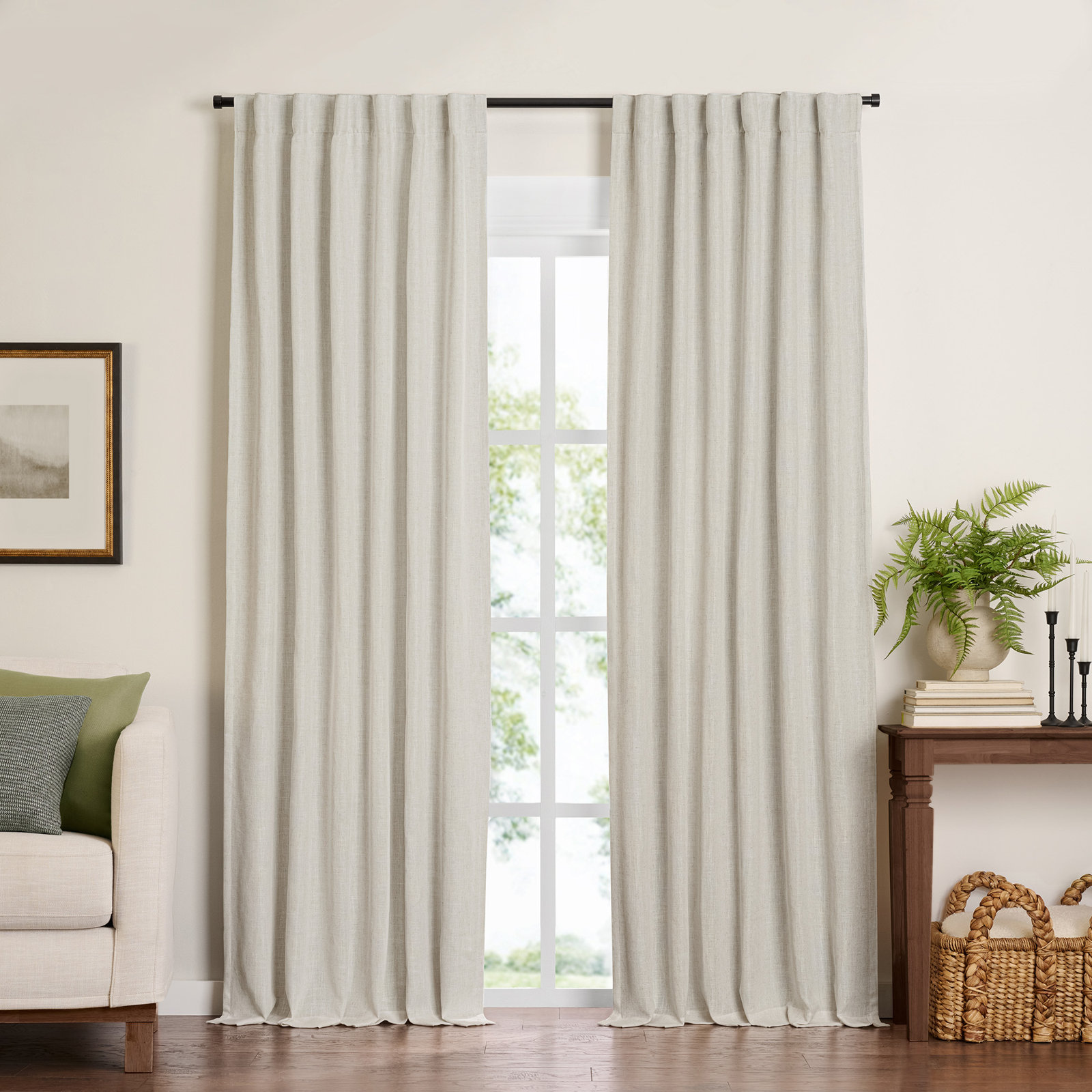 Laurene Blackout Curtain Panel, Black, 52" W x 108" L