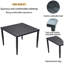 Table d'extérieur d'extérieur 40 po x 40 po en aluminium - noir Ember, élégant, avec trou de parasol noir
