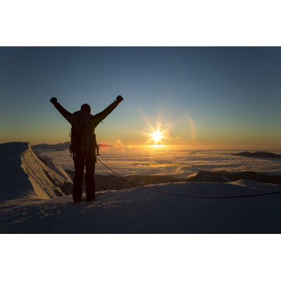 Hiker Celebrating by Simonkr - No Frame Art Prints on Canvas