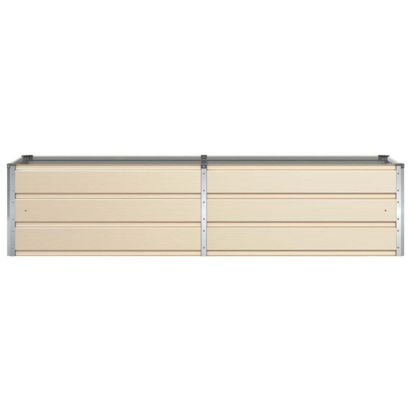 Planter Galvanised Steel, 45cm H x 195cm W x 50cm D, Ivory