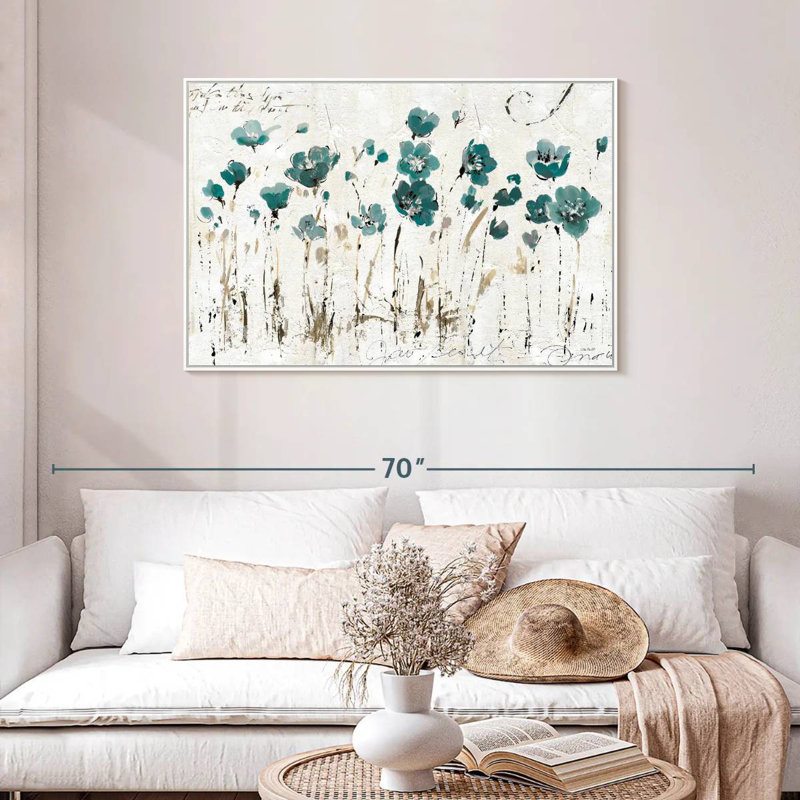 Leota Balance VI - bleu, Cadre flottant blanc, 43 po x 29 po