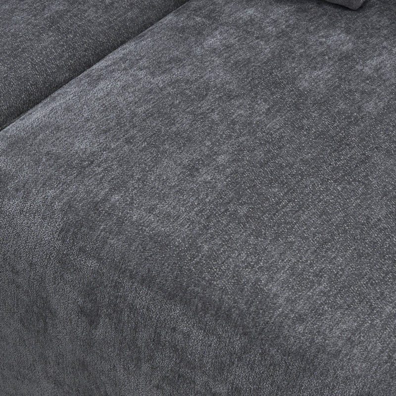 Canapé modulaire surdimensionné en velours courbé Boneless, Gris chenille