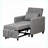Sofas Convertible Sleeper with Adjustable Backrest, Tufted Fabric, Slate Gray | Grey | Plastic