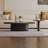 Wood Coffee Table Set with Rounded Edges