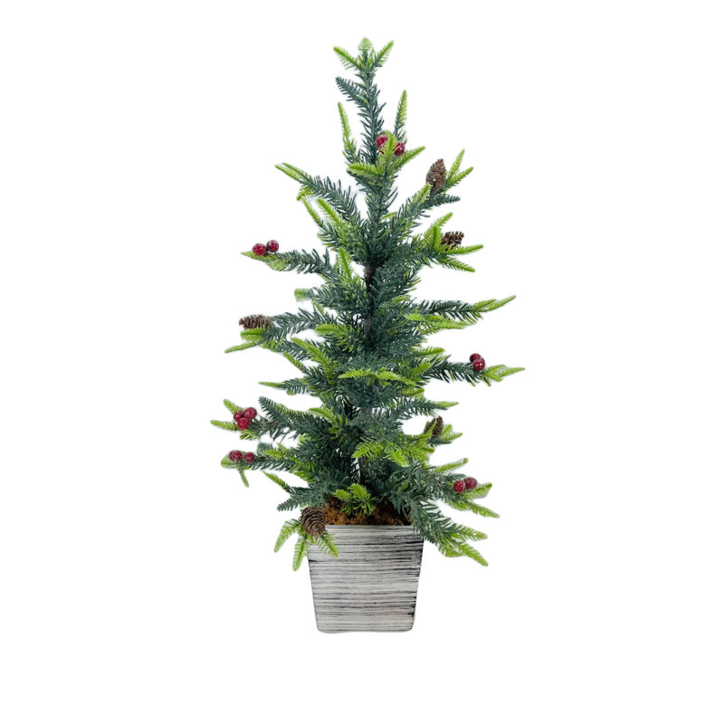 Arbre de table en pin givré artificiel