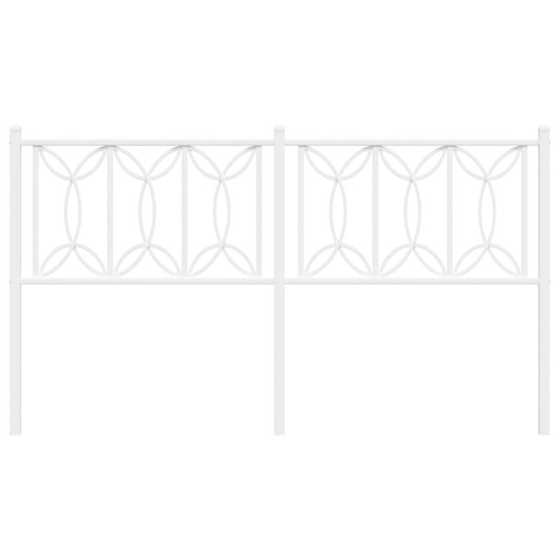 Vidaxl Metal Replace Headboard White 200 Cm, Kingsize (5'), White