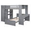 Lit mezzanine avec lit simple autoportant, tablettes, bureau et garde-robe