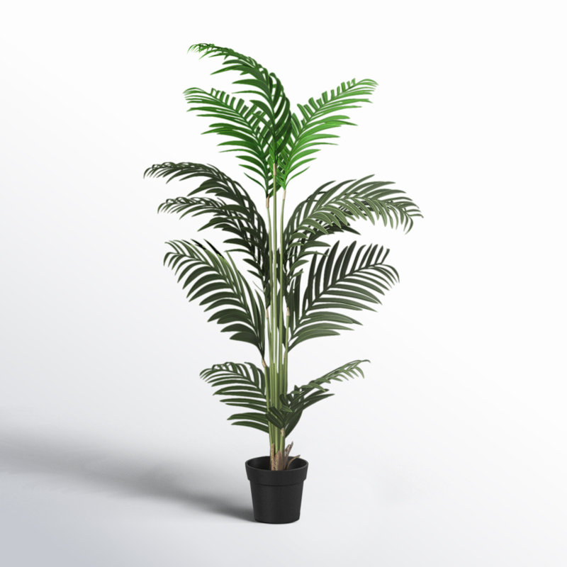 Faux Palm Tree in Pot, 56" H x 32" W x 32" D