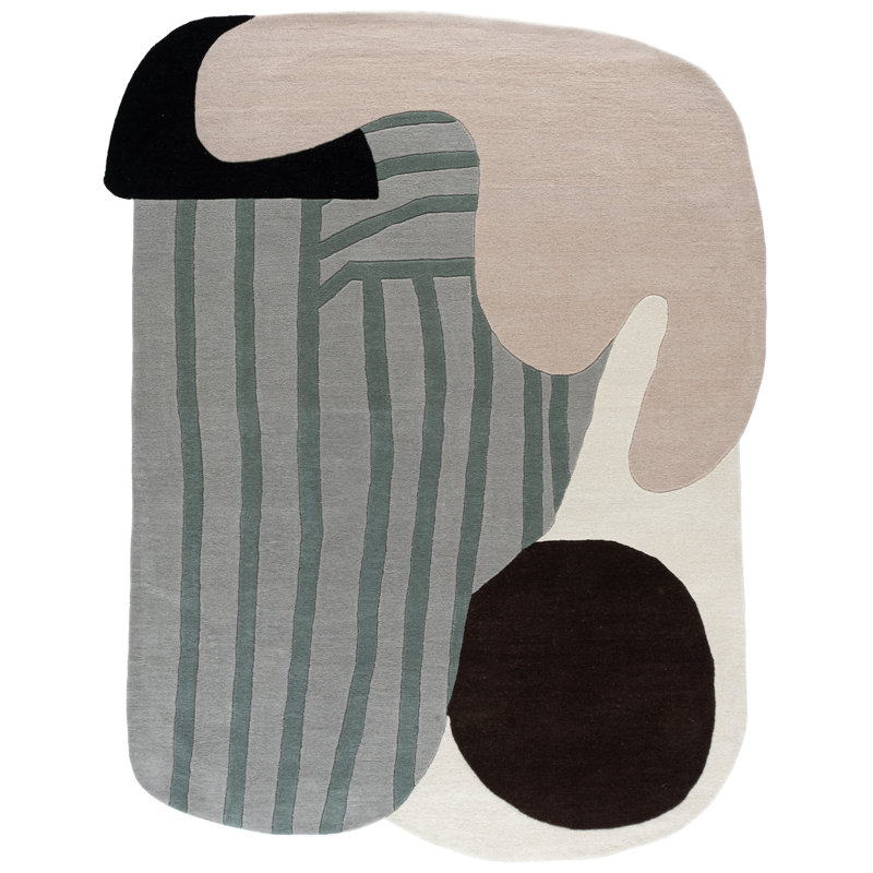 Tapis ivoire / brun, Rectangulaire 8 pi x 10 pi