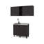 Ensemble de meubles utilitaires Haven 39,3 po (100 cm) de largeur, en bois fabriqué, comprenant un meuble haut et un meuble bas avec rangement – ​​Wengé-135746049