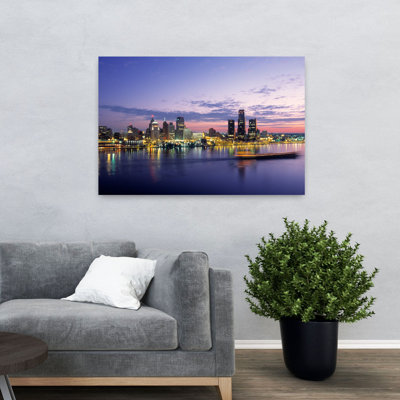 Detroit Skyline At Dawn Wayne County Michigan Usa Abstract Modern Architecture City Art
