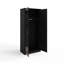 Brendle 2 Door Wardrobe - High Gloss Front, Soft Close Doors, Polished Metal Handles-39703056