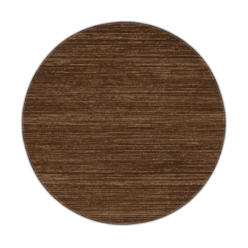 Tapis brun uni d'intérieur et d'extérieur, Rond 5 pi