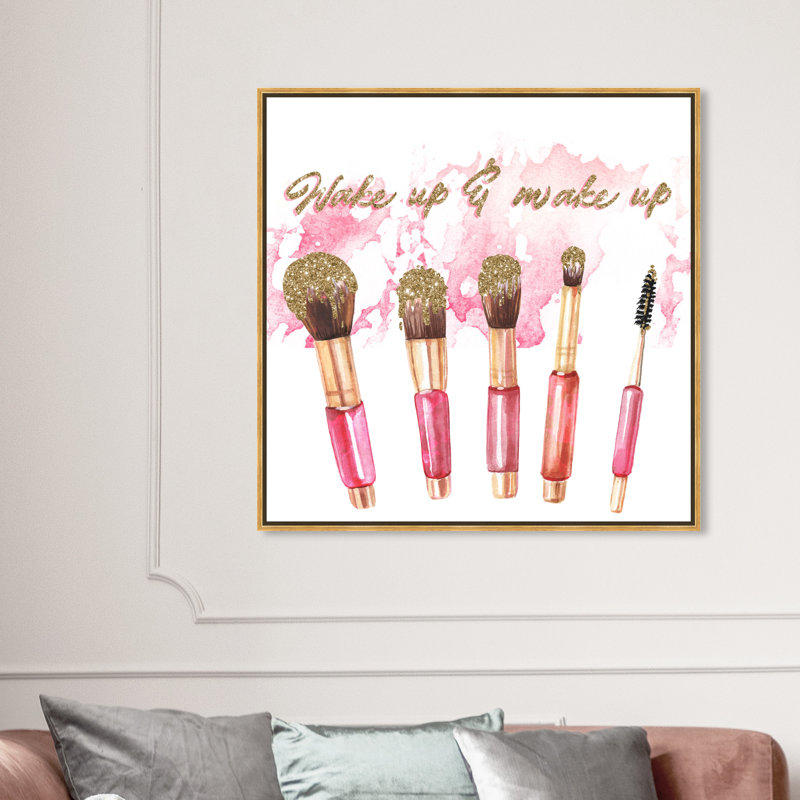 «Fashion and Glam Wake Up and Make Up Mak déguisement», reproduction d'art sur toile, Gold Framed Canvas