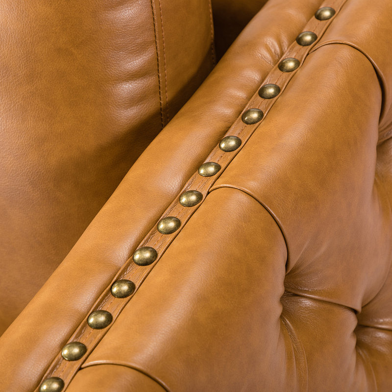 Osbaldo Upholstered Club Chair, Camel Polyurethane