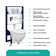 Dual-Flush Wall Hung White Toilet with Soft-Close Seat, Tank, Carrier System and Push Buttons