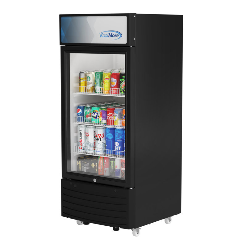 Black 6 Cu. Ft. Glass Door Commercial Display Refrigerator