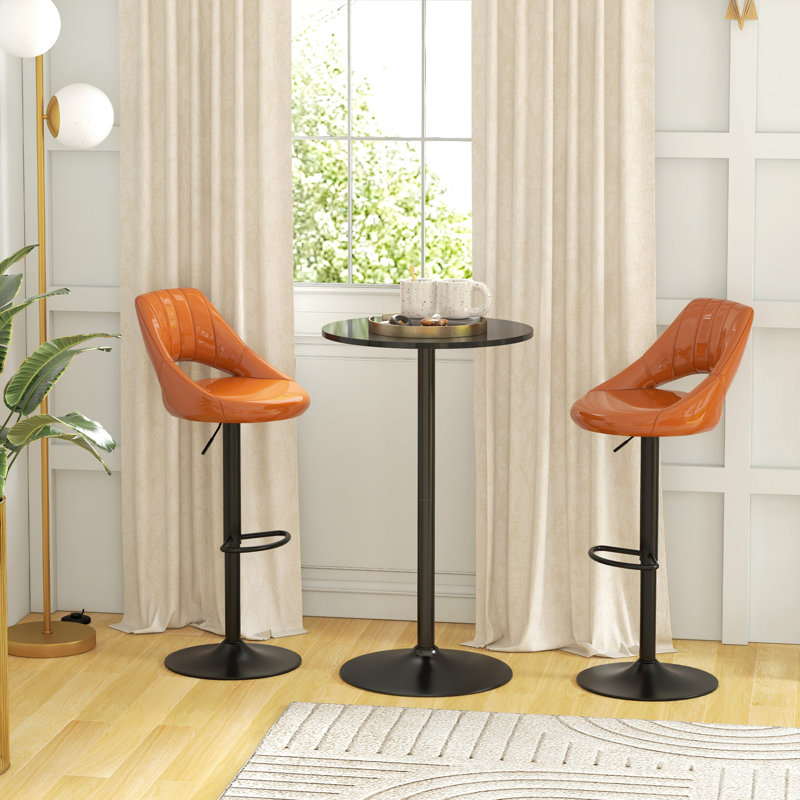Table de bar ronde ronde 23,6 po, Noir