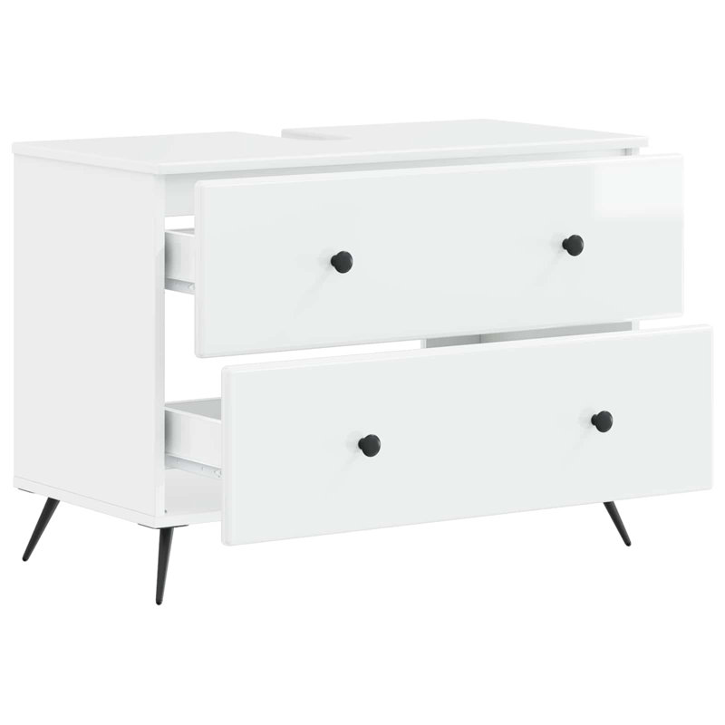 Under Sink Cabinet, High Gloss White