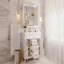 Meuble-lavabo de 36 po avec lavabo supérieur, armoire à miroir, armoire de rangement moderne avec 2 portes à fermeture douce, meuble-lavabo simple