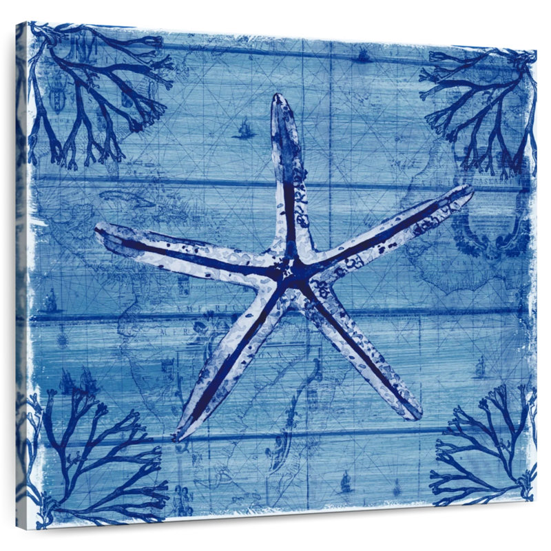 Crowle Indigo Starfish, 16" H x 16" W